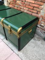 Opbergkoffer - hard hout, Messing - koloniale bouw, Antiek en Kunst