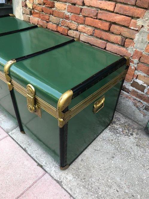 Opbergkoffer - hard hout, Messing - koloniale bouw, Antiek en Kunst, Curiosa en Brocante