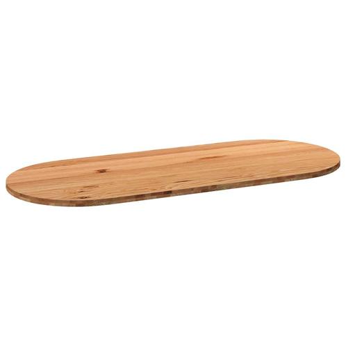 vidaXL Tafelblad 240x100x4 cm ovaal massief eikenhout, Huis en Inrichting, Tafelonderdelen, Nieuw, Verzenden
