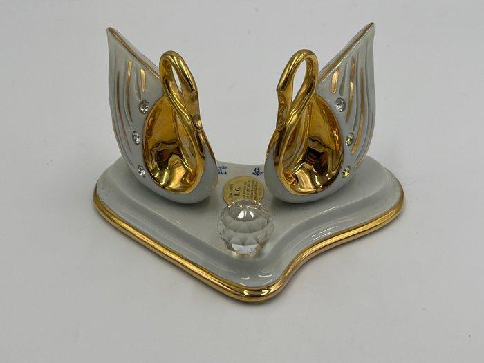 Swarovski, Limoges - Beeldje - Porselein, Kristal, Antiquités & Art, Curiosités & Brocante