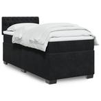 vidaXL Boxspring met matras fluweel zwart 1-persoons (alleen, Huis en Inrichting, Slaapkamer | Bedden, Verzenden, Nieuw
