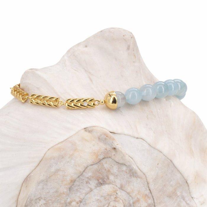 Zonder minimumprijs - Armband Verguld Aquamarijn - Diamant -, Bijoux, Sacs & Beauté, Bracelets