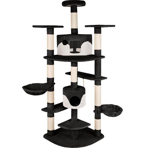 tectake Krabpaal Nelly 204cm - zwart / wit, Dieren en Toebehoren, Katten-accessoires, Verzenden