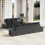 vidaXL 8-delige tuinsofa-set met kussens in zwart poly riet, Verzenden, Nieuw