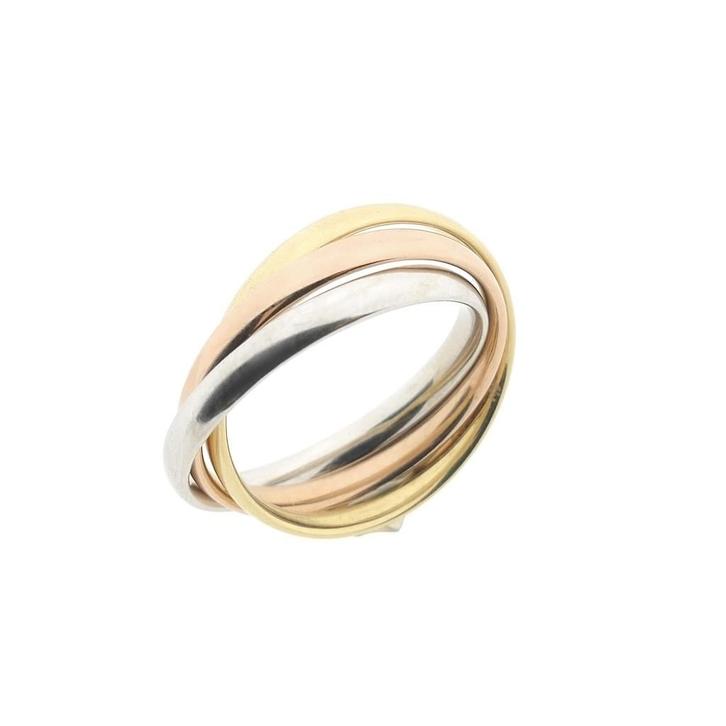 Tricolor gouden trinity ring, Handtassen en Accessoires, Ringen, Dame, Overige kleuren, 17 tot 18, Gebruikt, Goud, Ophalen of Verzenden