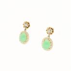 Oorbellen - 14 karaat Geel goud - Diamant - Jade, Bijoux, Sacs & Beauté, Boucles d'oreilles