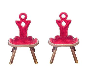 Chaise (2) - Art déco - Bois, Velours