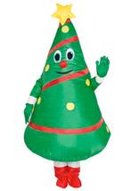 KIMU® Opblaas Kostuum Kerstboom Groen Opblaasbaar Pak Kerstb, Ophalen of Verzenden