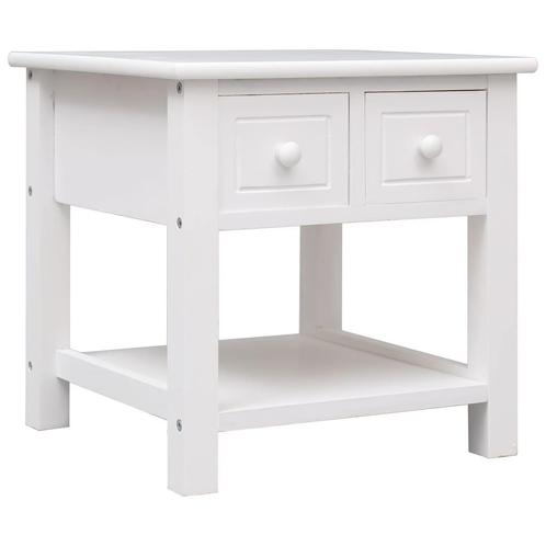 vidaXL Bijzettafel 40x40x40 cm paulowniahout wit, Huis en Inrichting, Tafels | Bijzettafels, Nieuw, Verzenden