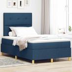 vidaXL Boxspring bed met matras met hoofdeinde Blauw 120 x, Huis en Inrichting, Verzenden, Nieuw