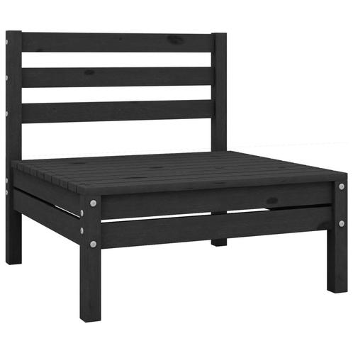 vidaXL Tuinmiddenbank massief grenenhout zwart, Tuin en Terras, Tuinsets en Loungesets, Nieuw, Verzenden