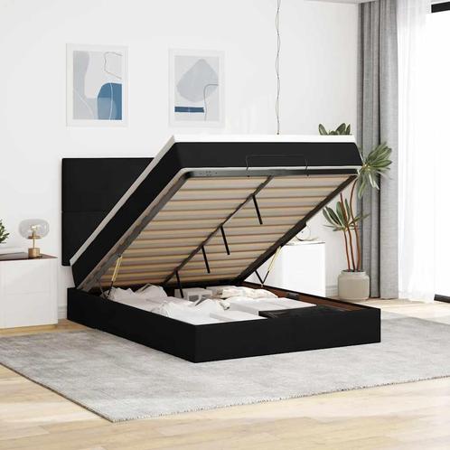 vidaXL Ottoman bed met matrassen 140x190cm fluweel zwart, Huis en Inrichting, Slaapkamer | Bedden, Nieuw, Verzenden