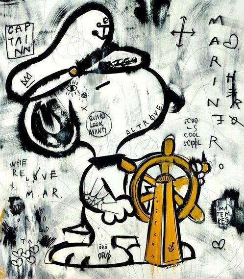 EGHN (1990) - Snoopy marinero + altrove, Antiquités & Art, Art | Peinture | Moderne