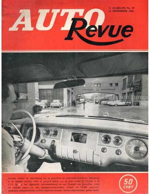 1956 AUTO REVUE MAGAZINE 19 NEDERLANDS, Livres, Autos | Brochures & Magazines