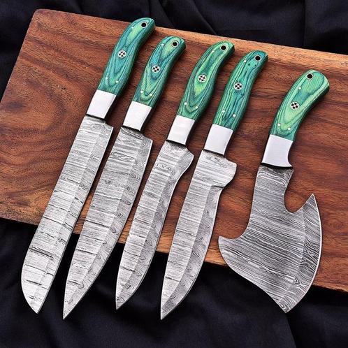 Keukenmes - Chefs knife - Hard hout en handgemaakt gevouwen, Antiek en Kunst, Antiek | Keukengerei