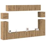 vidaXL 8-delig Tv-meubelset wandmontage bewerkt hout, Verzenden, Nieuw