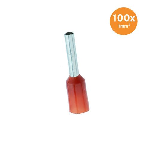 Adereindhuls Geïsoleerd 1mm² Rood 100 stuks, Auto-onderdelen, Elektronica en Kabels, Ophalen of Verzenden