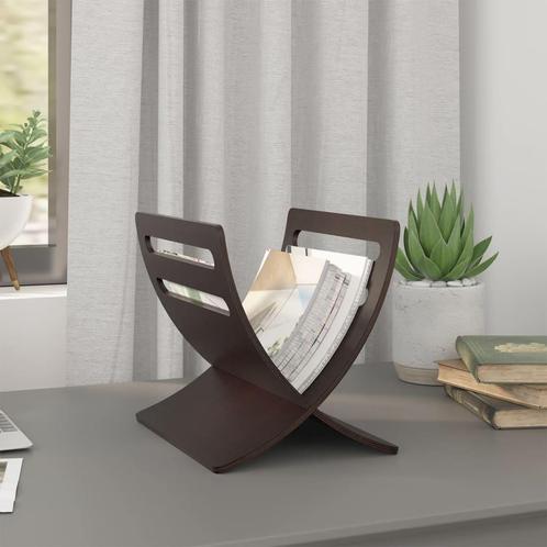 vidaXL Tijdschriftenrek vloermodel hout bruin, Huis en Inrichting, Woonaccessoires | Krantenbakken en Lectuurbakken, Nieuw, Verzenden