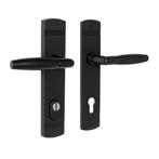 Retro buitendeurbeslag klink/klink PC92 zwart, Bricolage & Construction, Serrurerie de bâtiment & Dispositif de fermeture, Ophalen of Verzenden