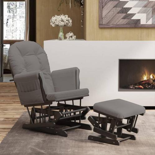 vidaXL Schuifstoel met voetenbank stof donkergrijs, Huis en Inrichting, Stoelen, Nieuw, Verzenden