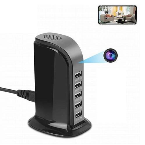 USB Laadstation Met Ingebouwde Beveiliging Camera 5-Port, Télécoms, Téléphonie mobile | Batteries, Envoi