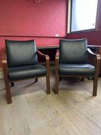 2x Vintage zwarte fauteuils, Huis en Inrichting, Nieuw