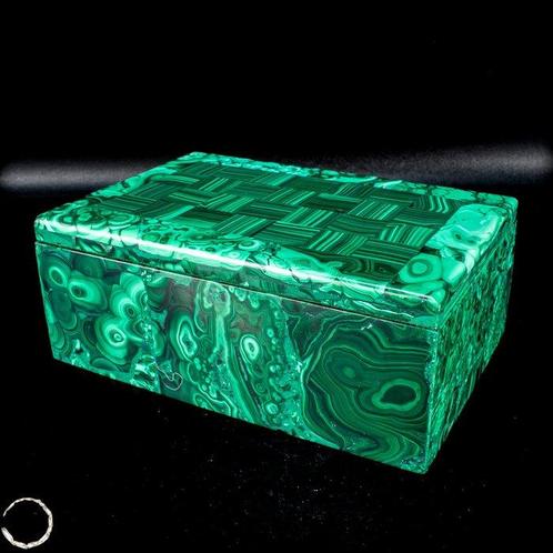 Boîte à bijoux en malachite naturelle chef-dœuvre de, Antiek en Kunst, Curiosa en Brocante
