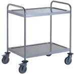 Serveerwagen | RVS | 2 Niveaus (900x500) | Wielen (Geremd), Verzenden, Nieuw in verpakking