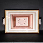 Dienblad - Hout, Glas, Aluminium - Art Deco Dienblad voor