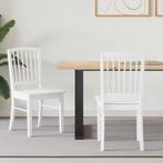 vidaXL Eetstoelen 2 pcs Wit 50 x 52,5 x 91 cm Massief, Huis en Inrichting, Verzenden, Nieuw