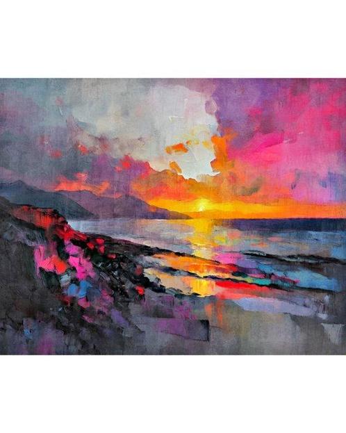 C.G.Milan - Sunset Reflections - XL, Antiquités & Art, Art | Peinture | Moderne