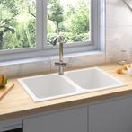 vidaXL Keuken Spoelbak Wit 760x480x184 mm Graniet, Huis en Inrichting, Keuken | Keukenelementen, Verzenden, Nieuw
