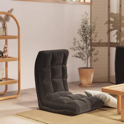 vidaXL Vloerstoel inklapbaar stof zwart, Huis en Inrichting, Stoelen, Nieuw, Verzenden