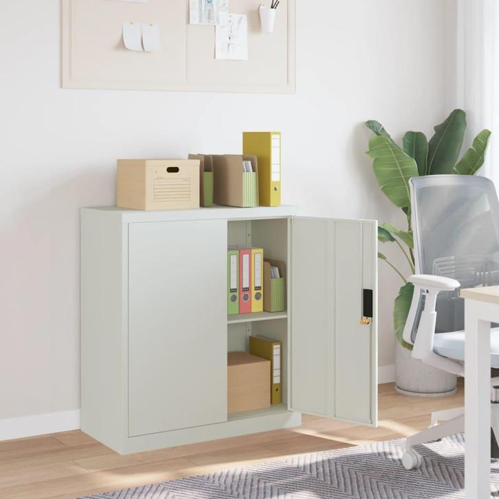 vidaXL Archiefkast 79x40x90 cm staal lichtgrijs, Huis en Inrichting, Kasten | Overige, Nieuw, Verzenden