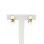 Gouden klapcreolen met topaas | Ø 16,7 mm (gouden oorringen, Handtassen en Accessoires, Oorbellen, Gebruikt, Overige kleuren, Ophalen of Verzenden
