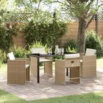 vidaXL Tuin Eettafel Set 5 pcs Beige poly rattan, Tuin en Terras, Verzenden, Nieuw