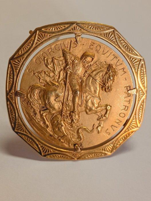 Broche - 18 karaat Geel goud - S. Giorgius, Handtassen en Accessoires, Antieke sieraden