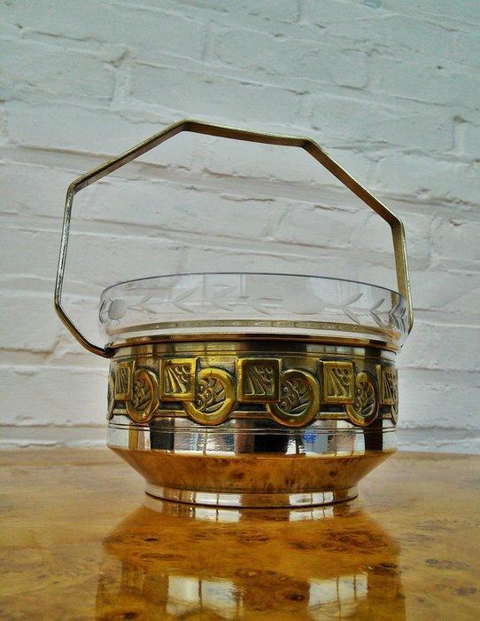 Bonbon mand - Verzilverde bonbonmand (paasmandje) met, Antiek en Kunst, Curiosa en Brocante