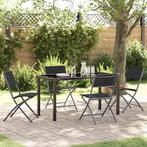 vidaXL Tuin Eettafel Set 5 pcs Zwart Textilene en staal, Tuin en Terras, Verzenden, Nieuw