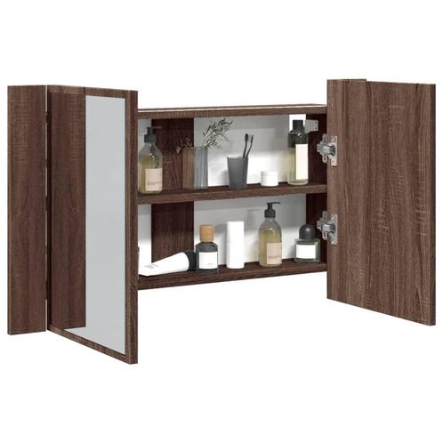 vidaXL Badkamerkast met spiegel LED 80x12x45 acryl, Huis en Inrichting, Tafels | Kaptafels, Nieuw, Verzenden