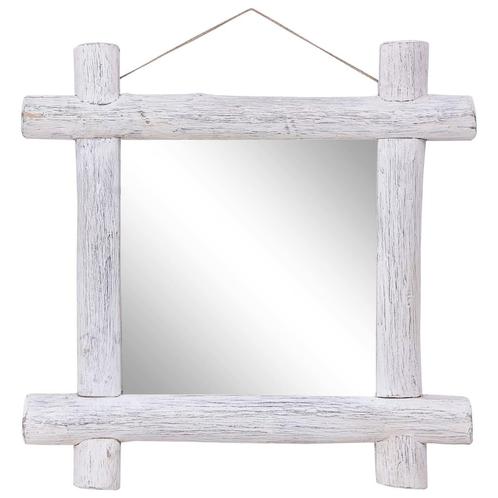 vidaXL Spiegel houtblokken 70x70 cm massief gerecycled hout, Huis en Inrichting, Woonaccessoires | Spiegels, Nieuw, Verzenden