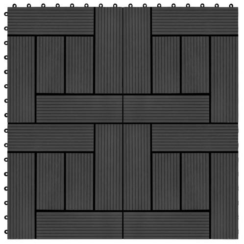 vidaXL 22 st Terrastegels 30x30 cm 2 m² HKC zwart, Doe-het-zelf en Bouw, Vloerdelen en Plavuizen, Nieuw, Verzenden