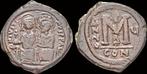 565-578ad Byzantine Justin Ii Sophia Ae follis Large M Brons, Postzegels en Munten, Munten en Bankbiljetten | Verzamelingen, Verzenden