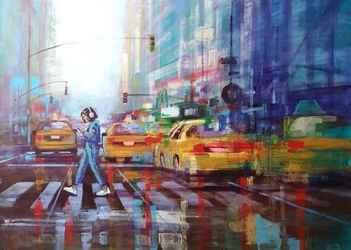 Cristina Bergoglio (XX) - Feel free. New York. -XXL, Antiek en Kunst, Kunst | Schilderijen | Modern