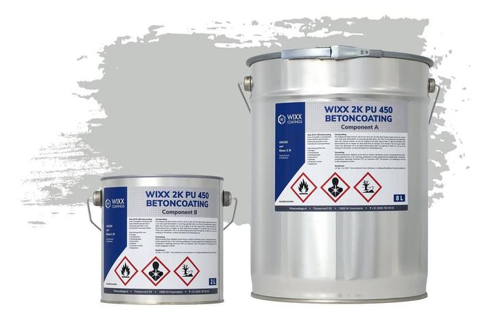 Wixx 2K PU 450 Betoncoating RAL 7035 | Lichtgrijs 5L, Doe-het-zelf en Bouw, Verf, Beits en Lak, Nieuw, Verzenden