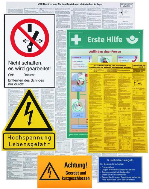 Jeu de panneaux davertissement Dehn pour linstallation, Doe-het-zelf en Bouw, Alarmsystemen, Verzenden