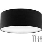 tectake Plafondlamp Circum, textielkap in linnenlook - zwart, Huis en Inrichting, Verzenden, Nieuw
