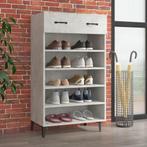 vidaXL Schoenenkast 60x35x105 cm bewerkt hout betongrijs, Verzenden, Nieuw