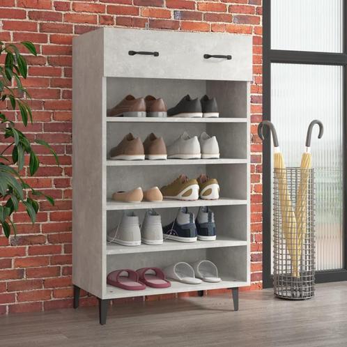 vidaXL Schoenenkast 60x35x105 cm bewerkt hout betongrijs, Huis en Inrichting, Kasten | Schoenenkasten, Nieuw, Verzenden