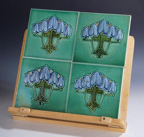Jugendstil Carreau (4) - Fleurs - The Malkin Tile Works Co., Antiek en Kunst, Kunst | Designobjecten